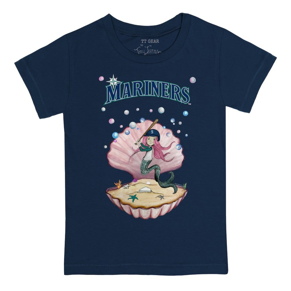 Seattle Mariners Tiny Turnip Youth Mermaid T-Shirt - Navy