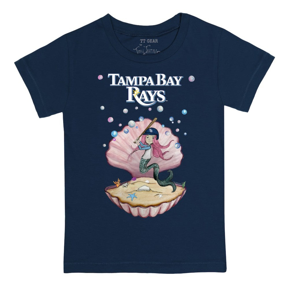 Tampa Bay Rays Tiny Turnip Youth Mermaid T-Shirt - Navy