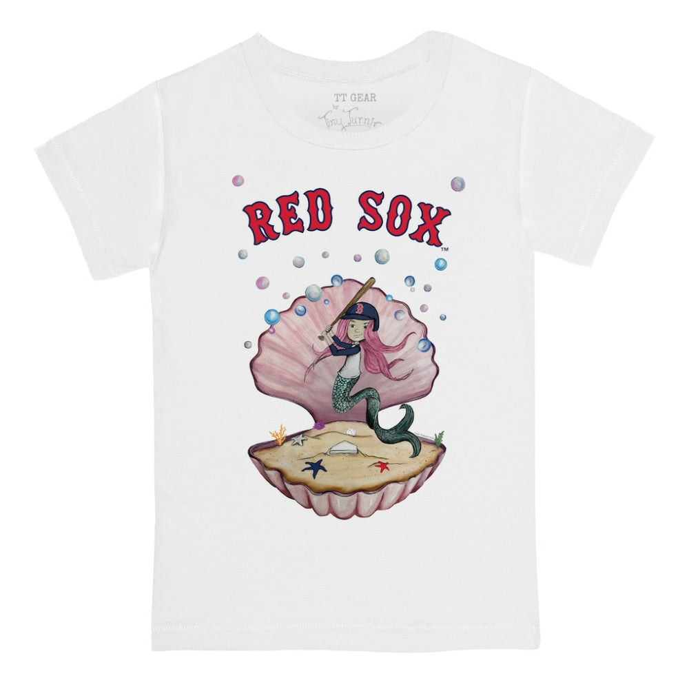 Boston Red Sox Tiny Turnip Youth Mermaid T-Shirt - White