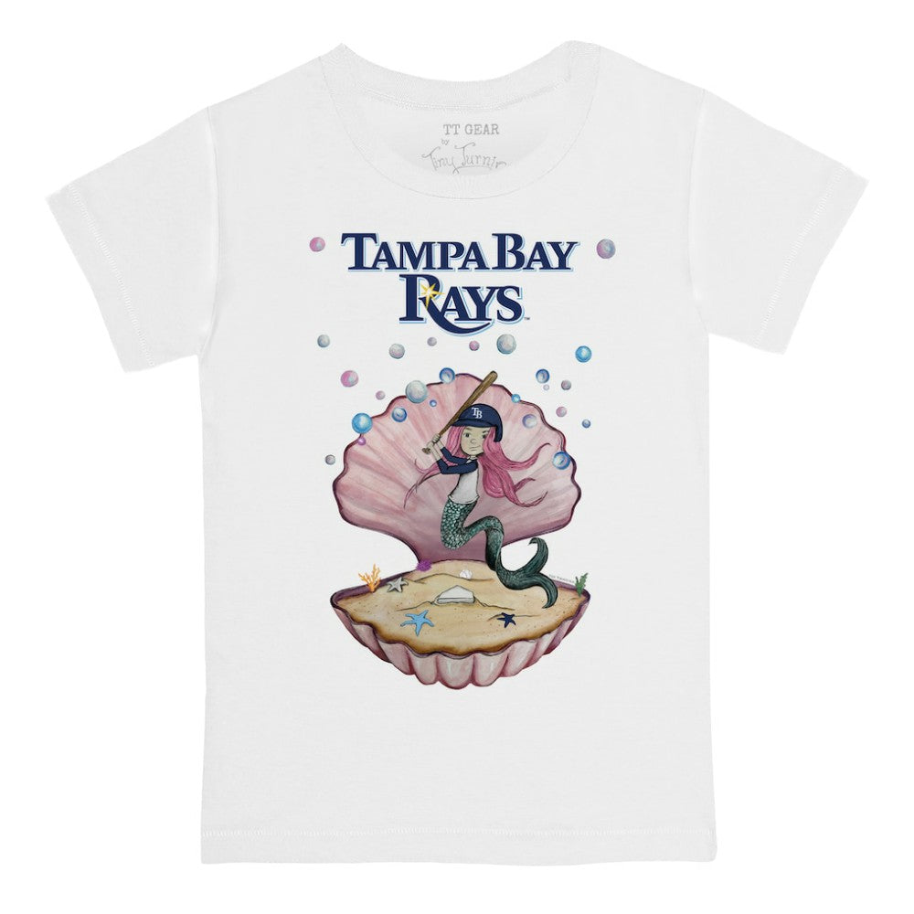 Tampa Bay Rays Tiny Turnip Youth Mermaid T-Shirt - White
