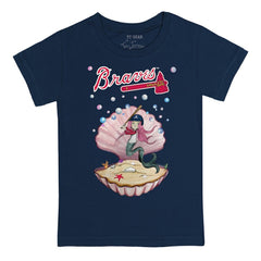Atlanta Braves Tiny Turnip Youth Mermaid T-Shirt - Navy