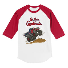 St. Louis Cardinals Tiny Turnip Youth Monster Truck 3/4-Sleeve Raglan T-Shirt - White/Red