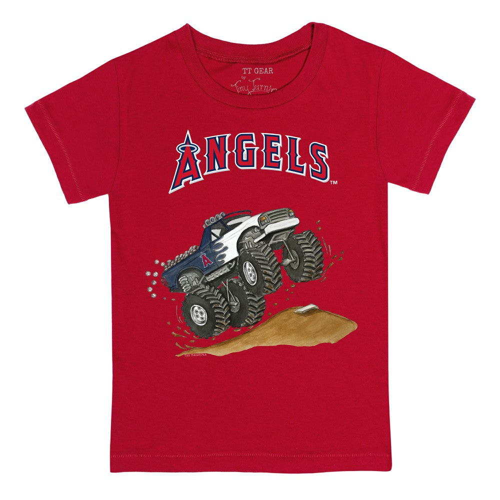 Los Angeles Angels Tiny Turnip Youth Monster Truck T-Shirt - Red