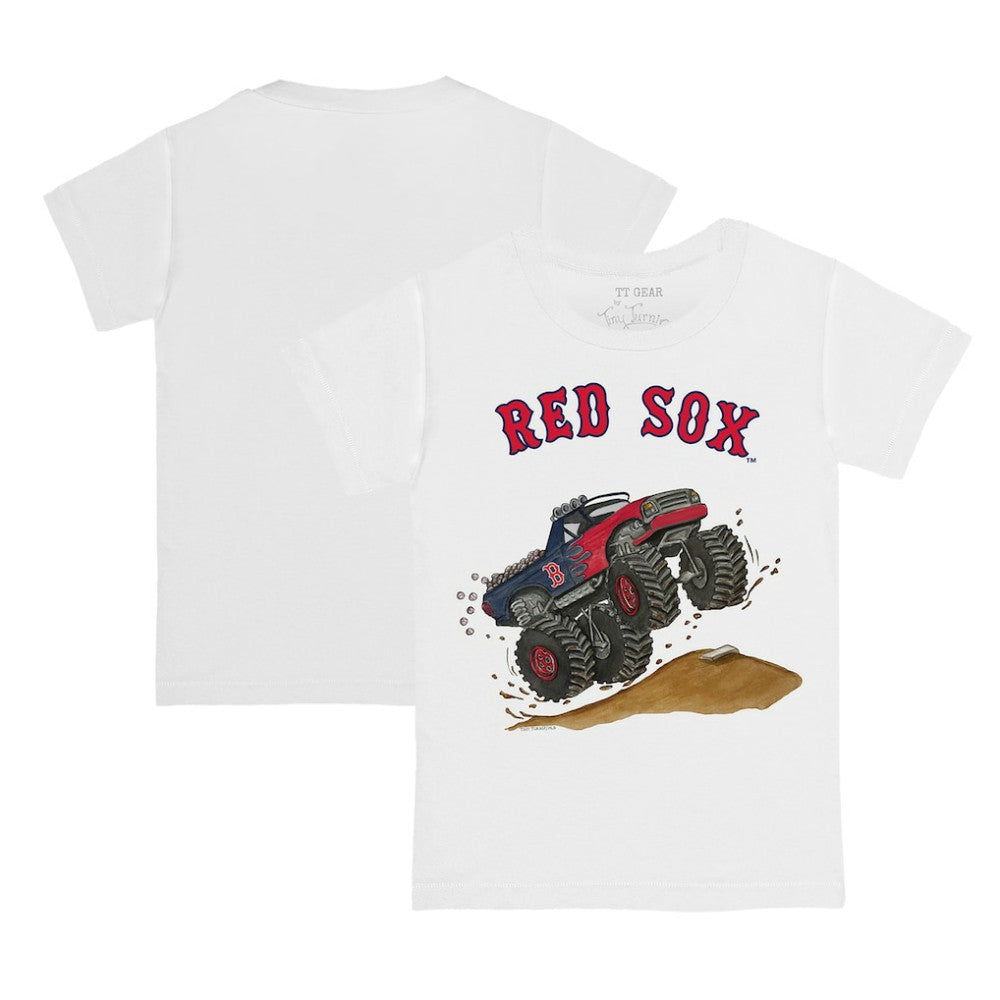 Boston Red Sox Tiny Turnip Youth Monster Truck T-Shirt - White