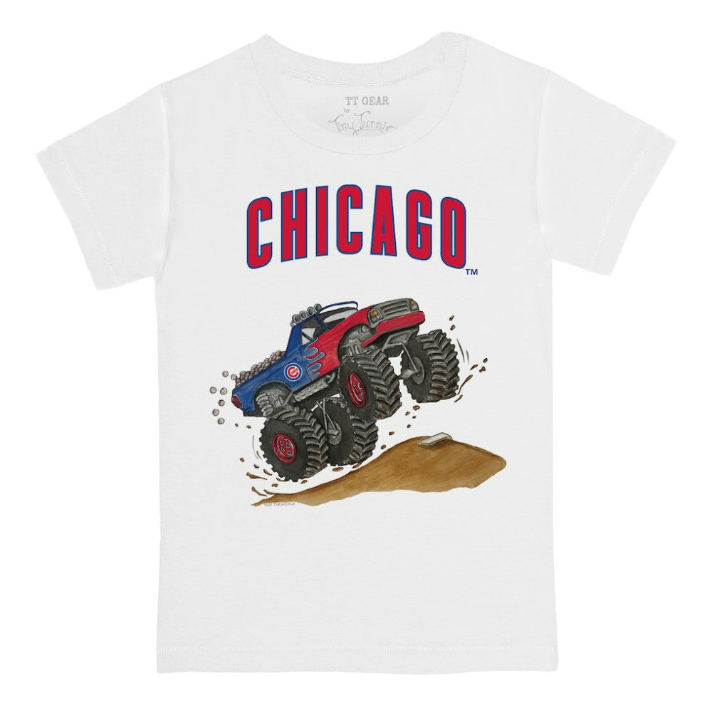 Chicago Cubs Tiny Turnip Youth Monster Truck T-Shirt - White