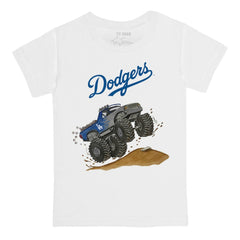 Los Angeles Dodgers Tiny Turnip Youth Monster Truck T-Shirt - White