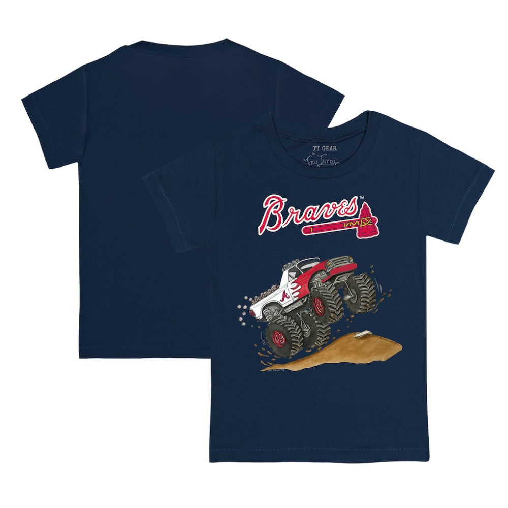 Atlanta Braves Tiny Turnip Youth Monster Truck T-Shirt - Navy