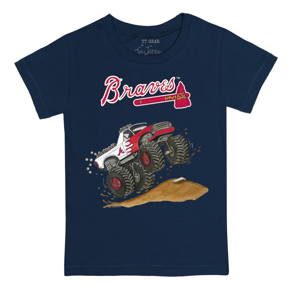 Atlanta Braves Tiny Turnip Youth Monster Truck T-Shirt - Navy
