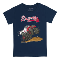 Atlanta Braves Tiny Turnip Youth Monster Truck T-Shirt - Navy