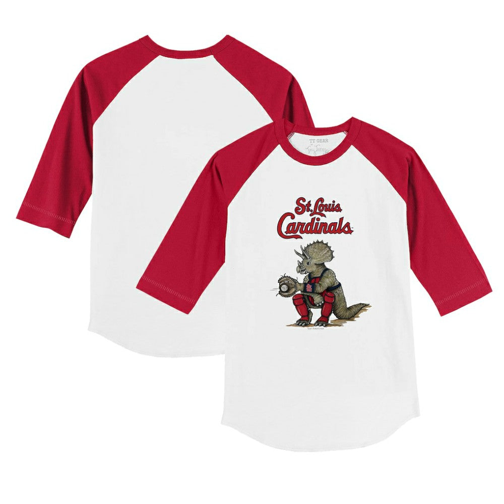 St. Louis Cardinals Tiny Turnip Youth Triceratops 3/4-Sleeve Raglan T-Shirt - White/Red