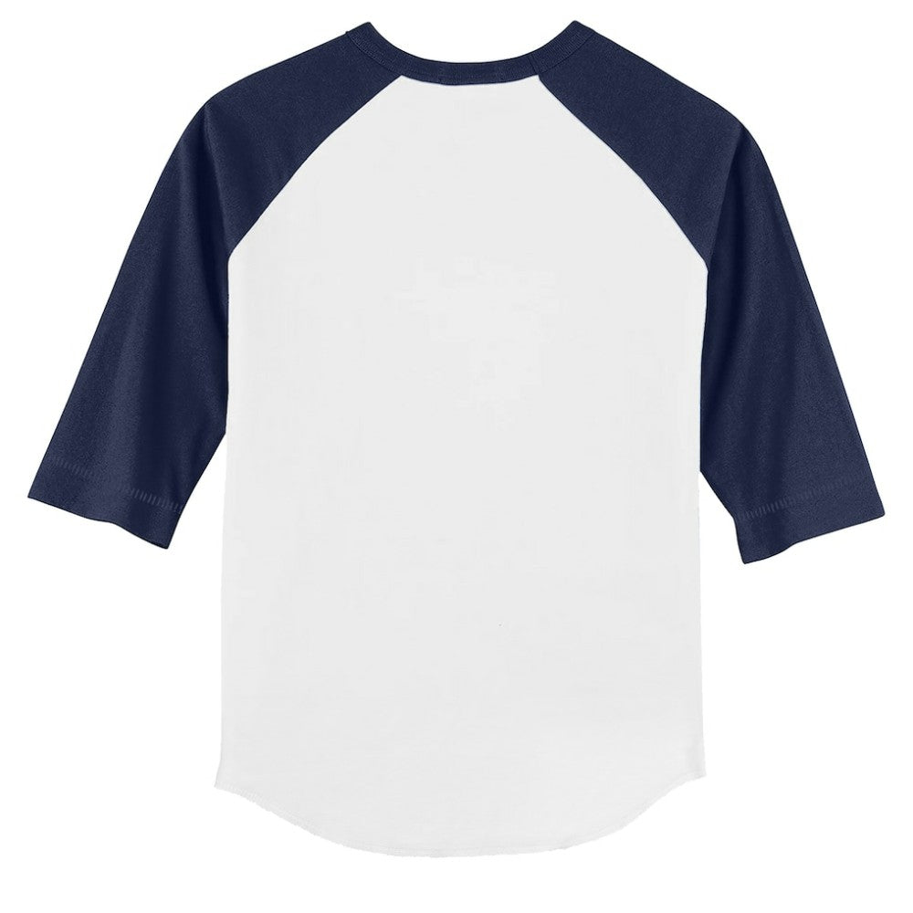 Detroit Tigers Tiny Turnip Youth Triceratops 3/4-Sleeve Raglan T-Shirt - White/Navy