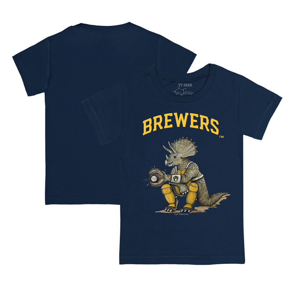 Milwaukee Brewers Tiny Turnip Youth Triceratops T-Shirt - Navy
