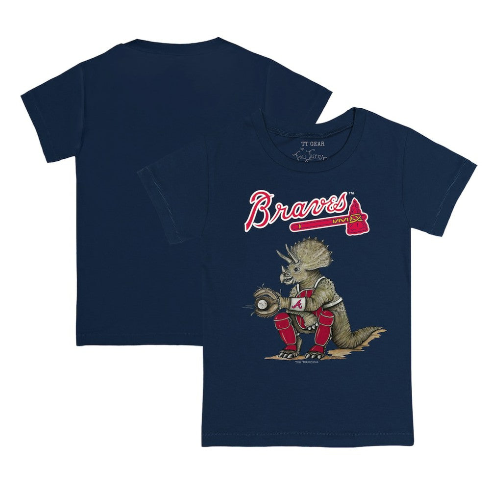 Atlanta Braves Tiny Turnip Youth Triceratops T-Shirt - Navy
