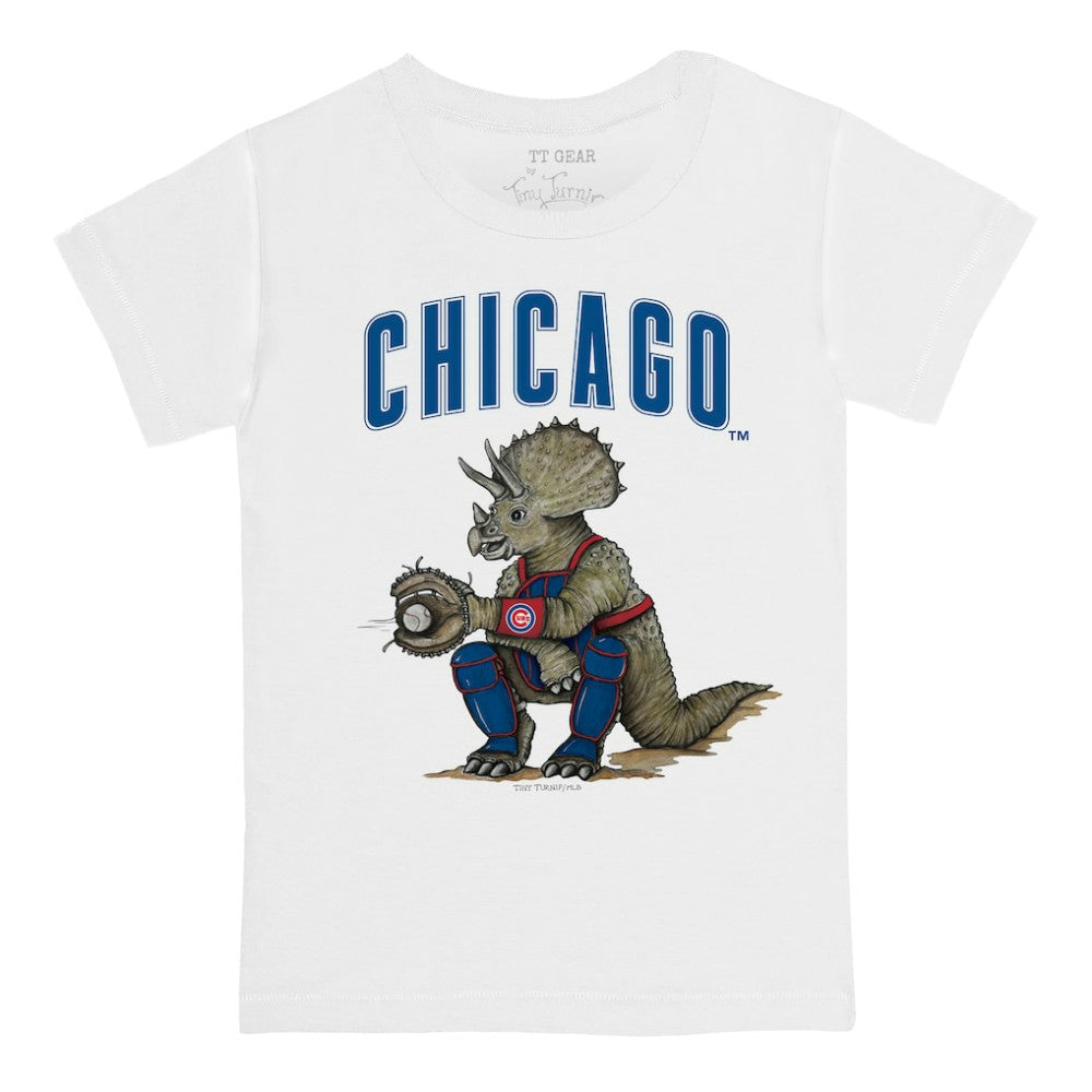 Chicago Cubs Tiny Turnip Youth Triceratops T-Shirt - White