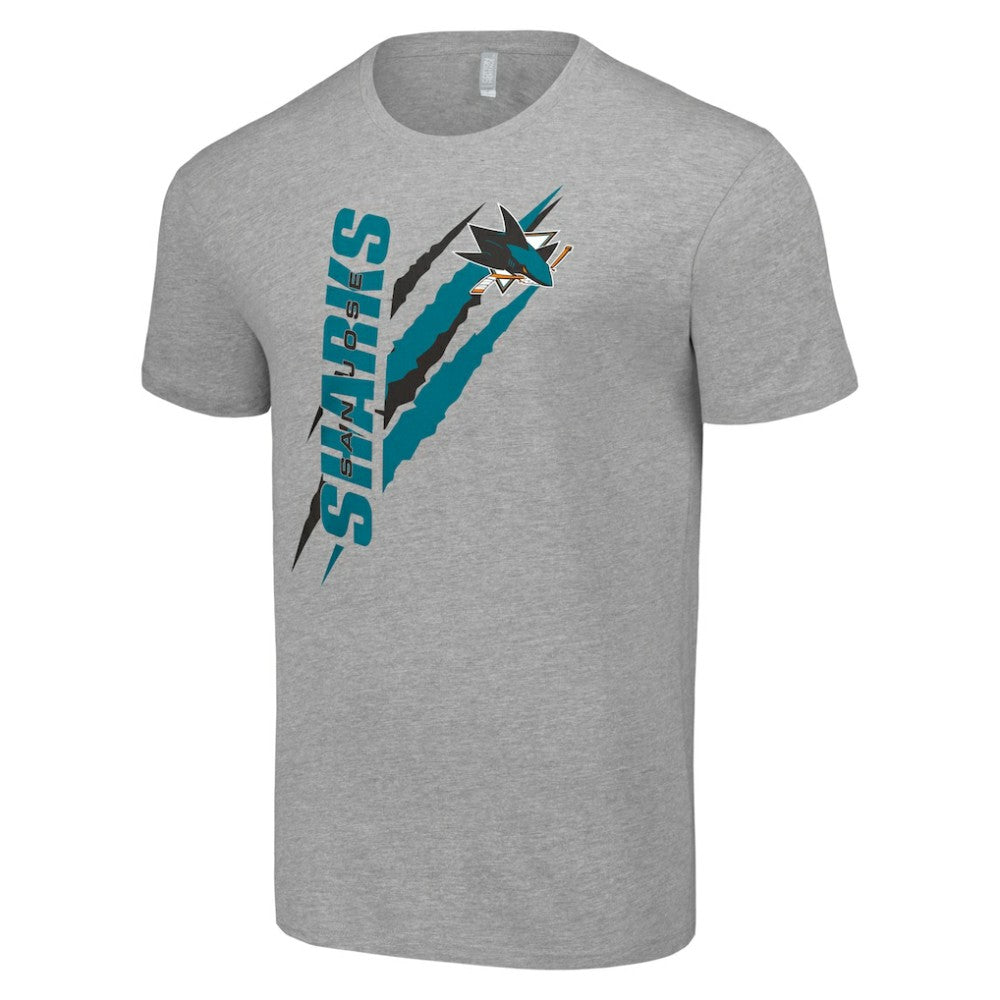 San Jose Sharks Starter Color Scratch T-Shirt Heather Gray