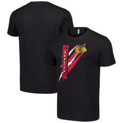 Chicago Blackhawks Starter Color Scratch T-Shirt Black
