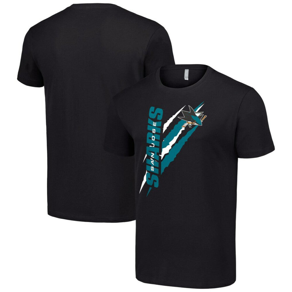 San Jose Sharks Starter Color Scratch T-Shirt Black