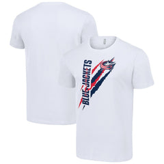 Columbus Blue Jackets Starter Color Scratch T-Shirt White