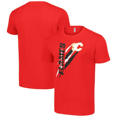 Calgary Flames Starter Color Scratch T-Shirt Red