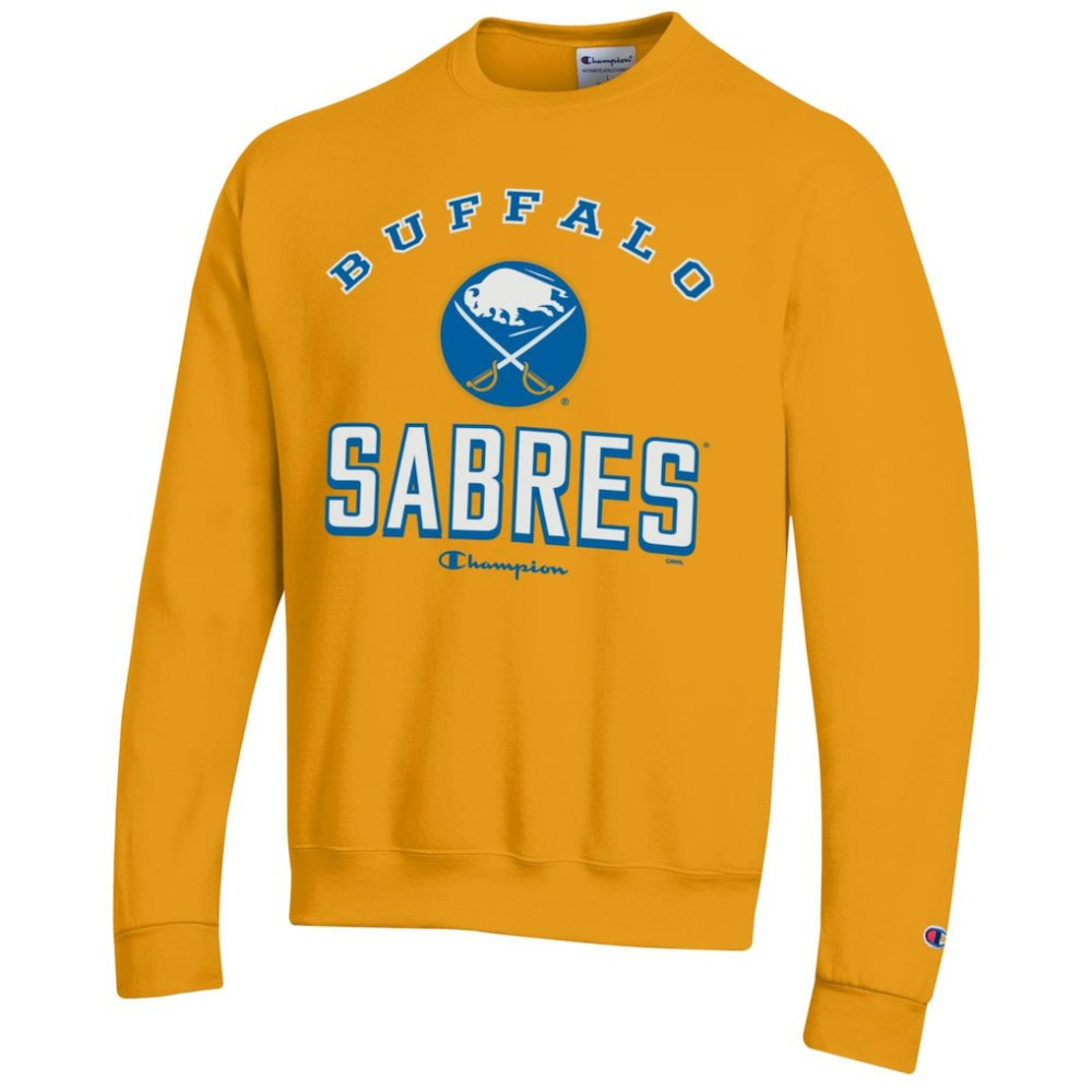 Buffalo Sabres Champion Eco Powerblend Crewneck Sweatshirt Gold