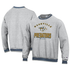Nashville Predators Champion Reverse Weave Yarn Dye Pullover Sweatshirt Heather Gray