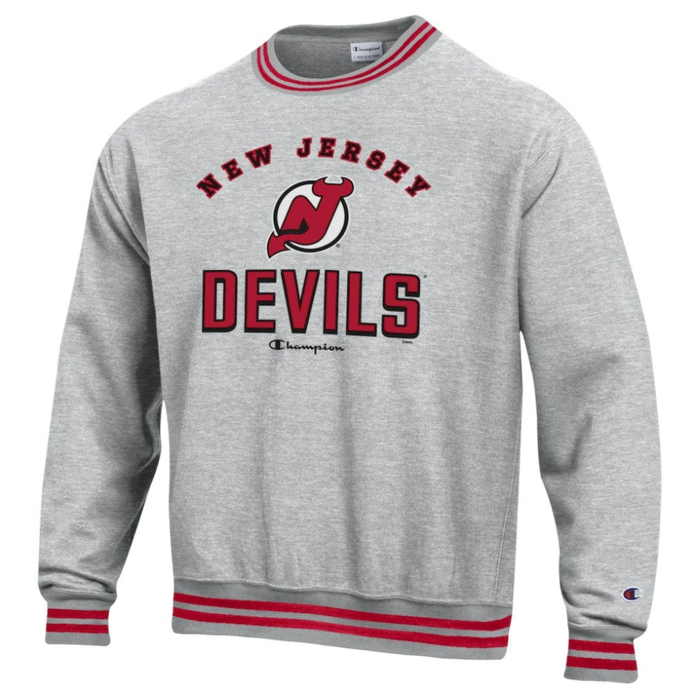 New Jersey Devils Champion Reverse Weave Yarn Dye Pullover Sweatshirt Heather Gray
