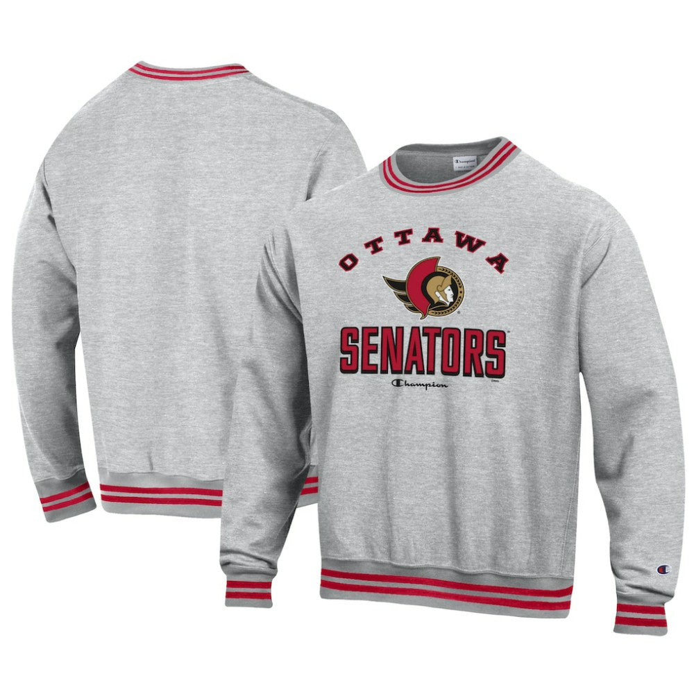 Ottawa Senators Champion Reverse Weave Yarn Dye Pullover Sweatshirt Heather Gray