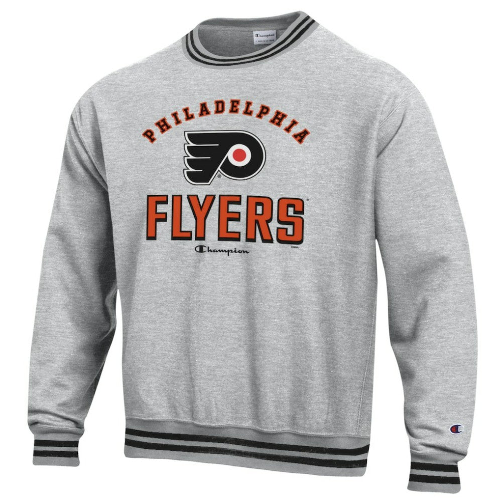 Philadelphia Flyers Champion Reverse Weave Yarn Dye Pullover Sweatshirt Heather Gray