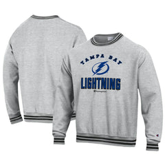 Tampa Bay Lightning Champion Reverse Weave Yarn Dye Pullover Sweatshirt Heather Gray