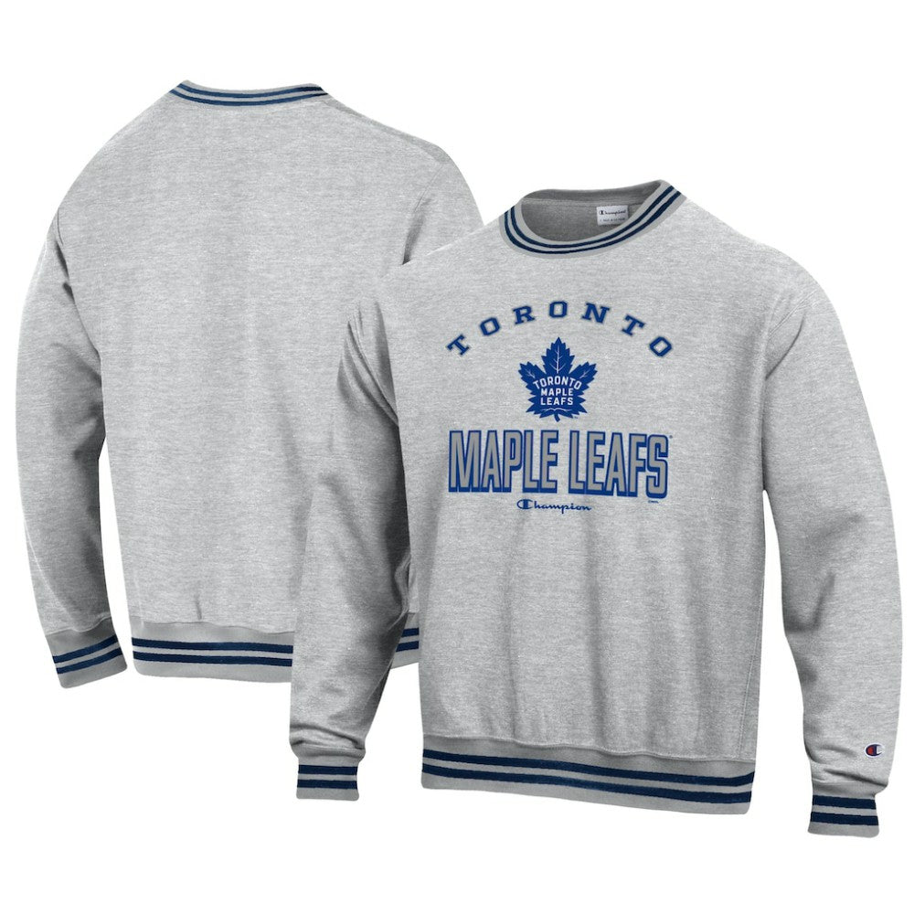 Toronto Maple Leafs Champion Reverse Weave Yarn Dye Pullover Sweatshirt Heather Gray