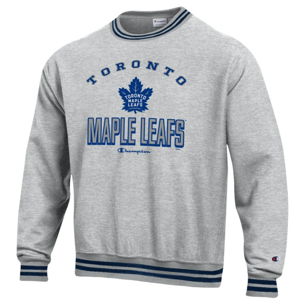 Toronto Maple Leafs Champion Reverse Weave Yarn Dye Pullover Sweatshirt Heather Gray
