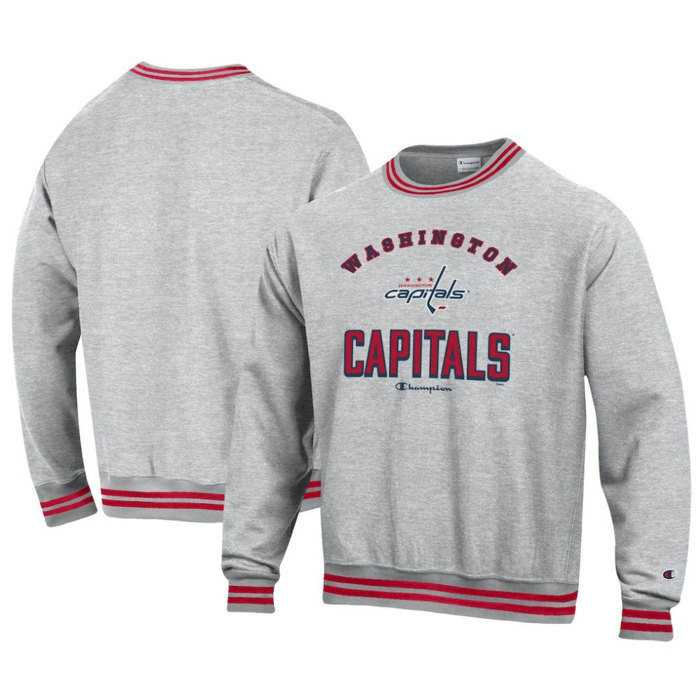 Washington Capitals Champion Reverse Weave Yarn Dye Pullover Sweatshirt Heather Gray