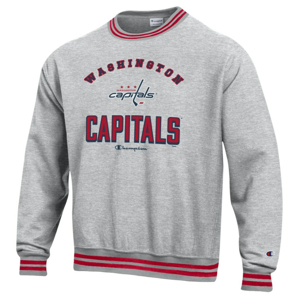 Washington Capitals Champion Reverse Weave Yarn Dye Pullover Sweatshirt Heather Gray