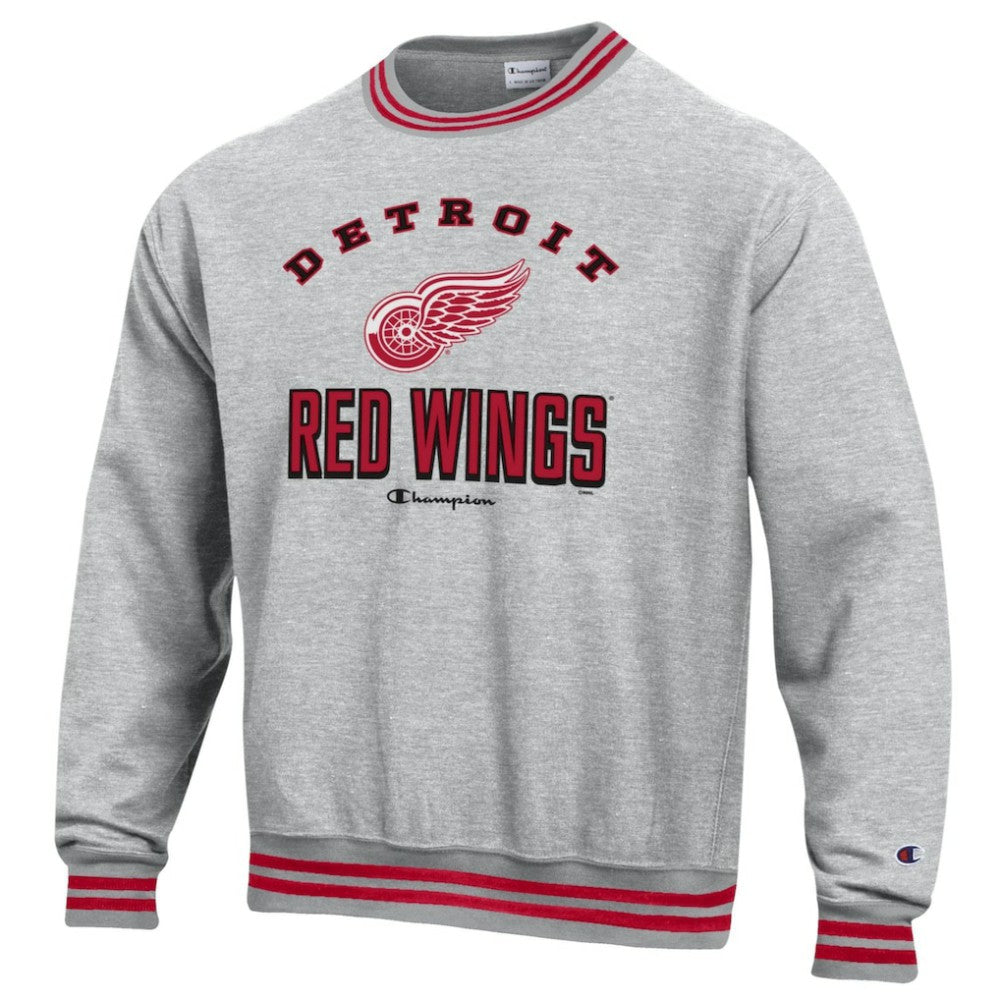 Detroit Red Wings Champion Reverse Weave Yarn Dye Pullover Sweatshirt Heather Gray