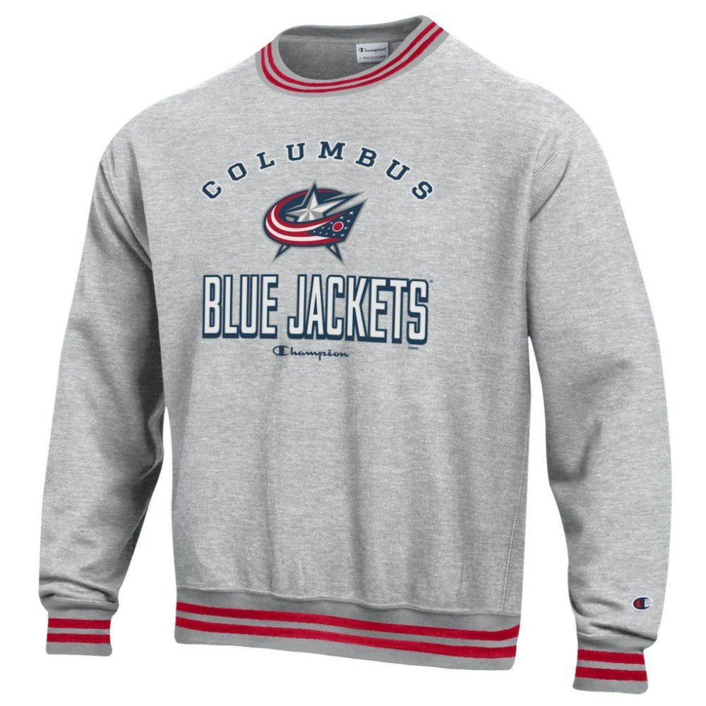 Columbus Blue Jackets Champion Reverse Weave Yarn Dye Pullover Sweatshirt Heather Gray