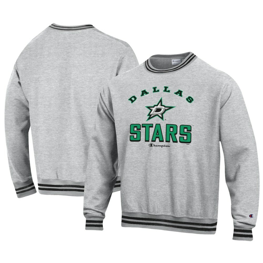 Dallas Stars Champion Reverse Weave Yarn Dye Pullover Sweatshirt Heather Gray