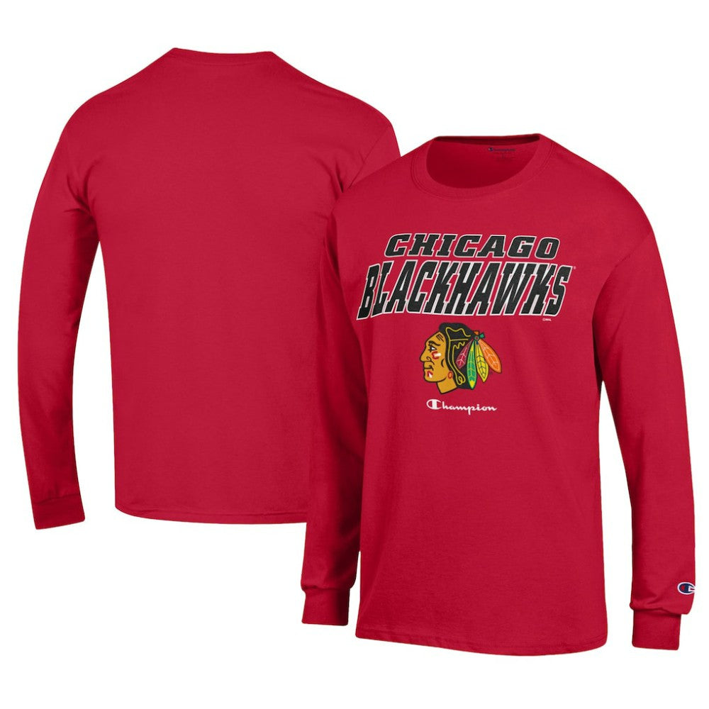 Chicago Blackhawks Champion Long-Sleeve Jersey T-Shirt Red