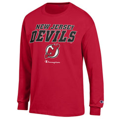 New Jersey Devils Champion Long-Sleeve Jersey T-Shirt Red