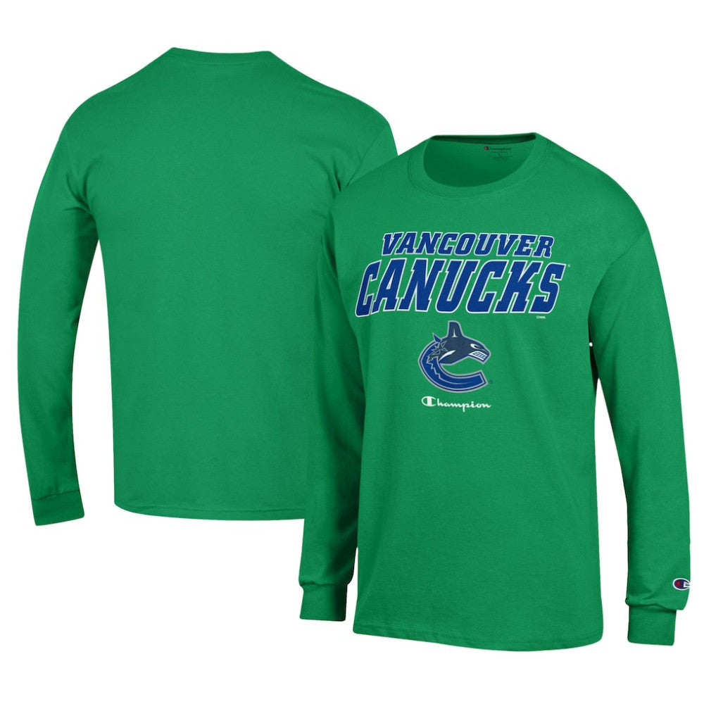 Vancouver Canucks Champion Long-Sleeve Jersey T-Shirt Green