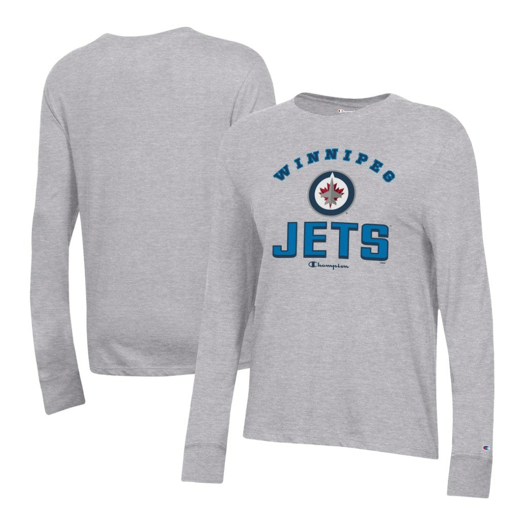 Winnipeg Jets Champion Women's Core Long Sleeve T-Shirt Heather Gray