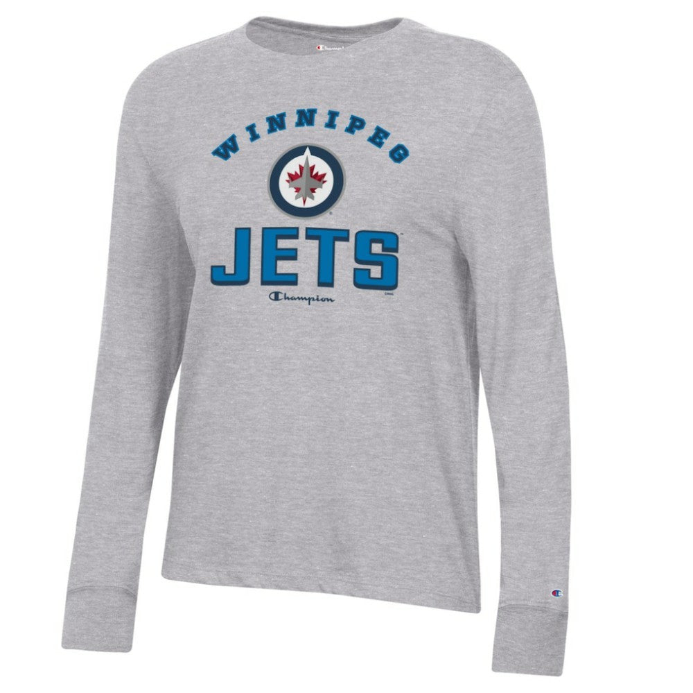 Winnipeg Jets Champion Women's Core Long Sleeve T-Shirt Heather Gray