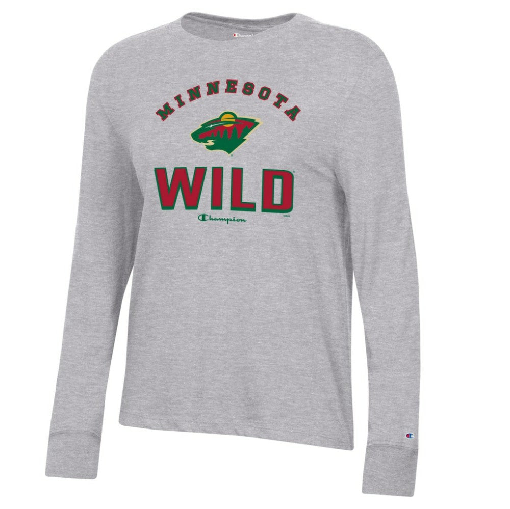 Minnesota Wild Champion Women's Core Long Sleeve T-Shirt Heather Gray