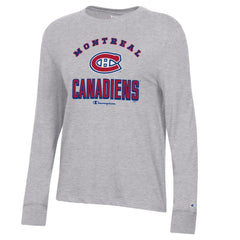 Montreal Canadiens Champion Women's Core Long Sleeve T-Shirt Heather Gray