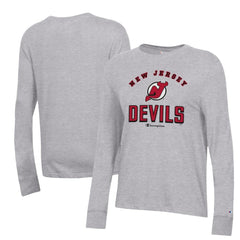 New Jersey Devils Champion Women's Core Long Sleeve T-Shirt Heather Gray