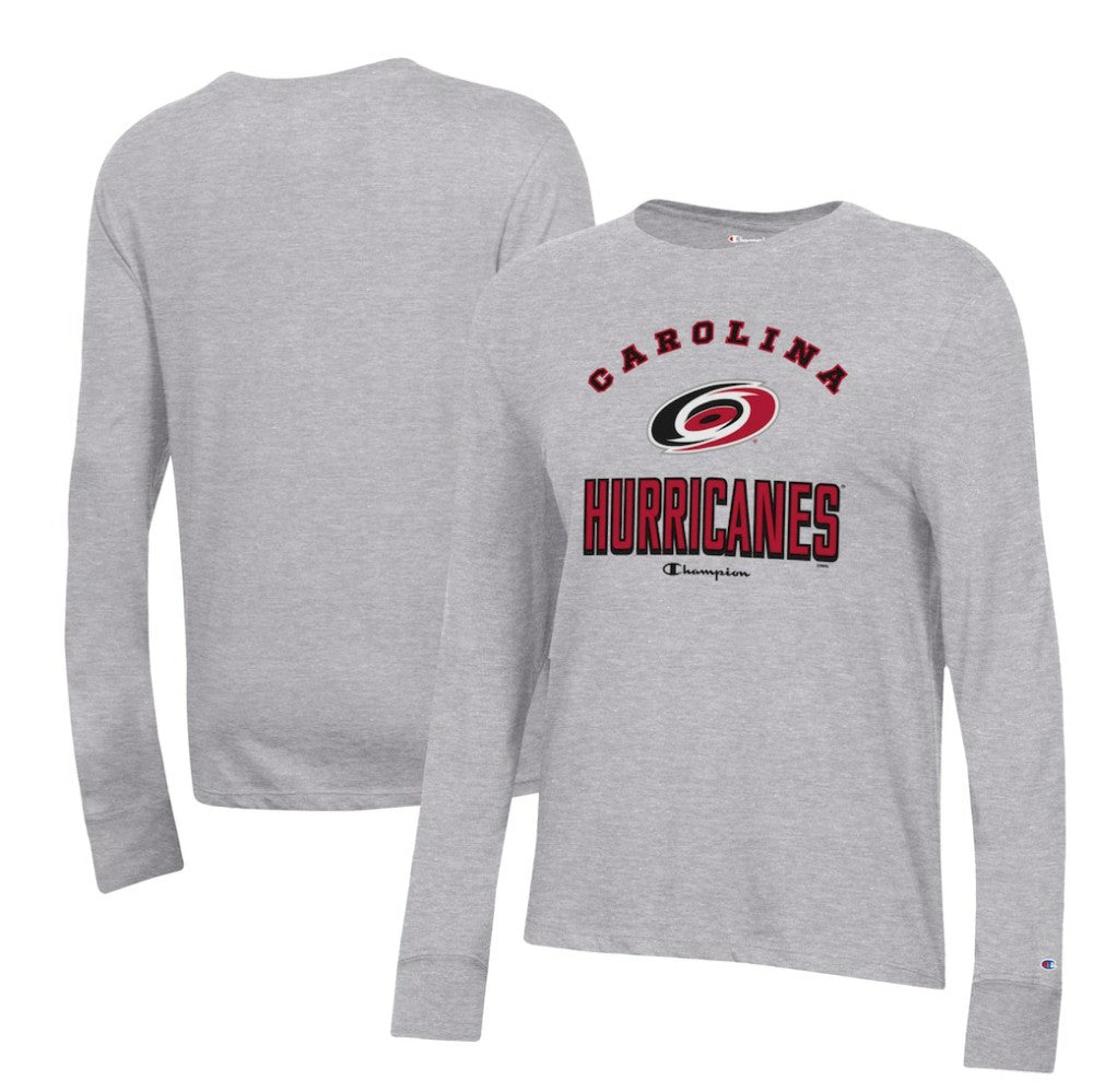 Carolina Hurricanes Champion Women's Core Long Sleeve T-Shirt Heather Gray