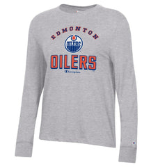 Edmonton Oilers Champion Women's Core Long Sleeve T-Shirt Heather Gray