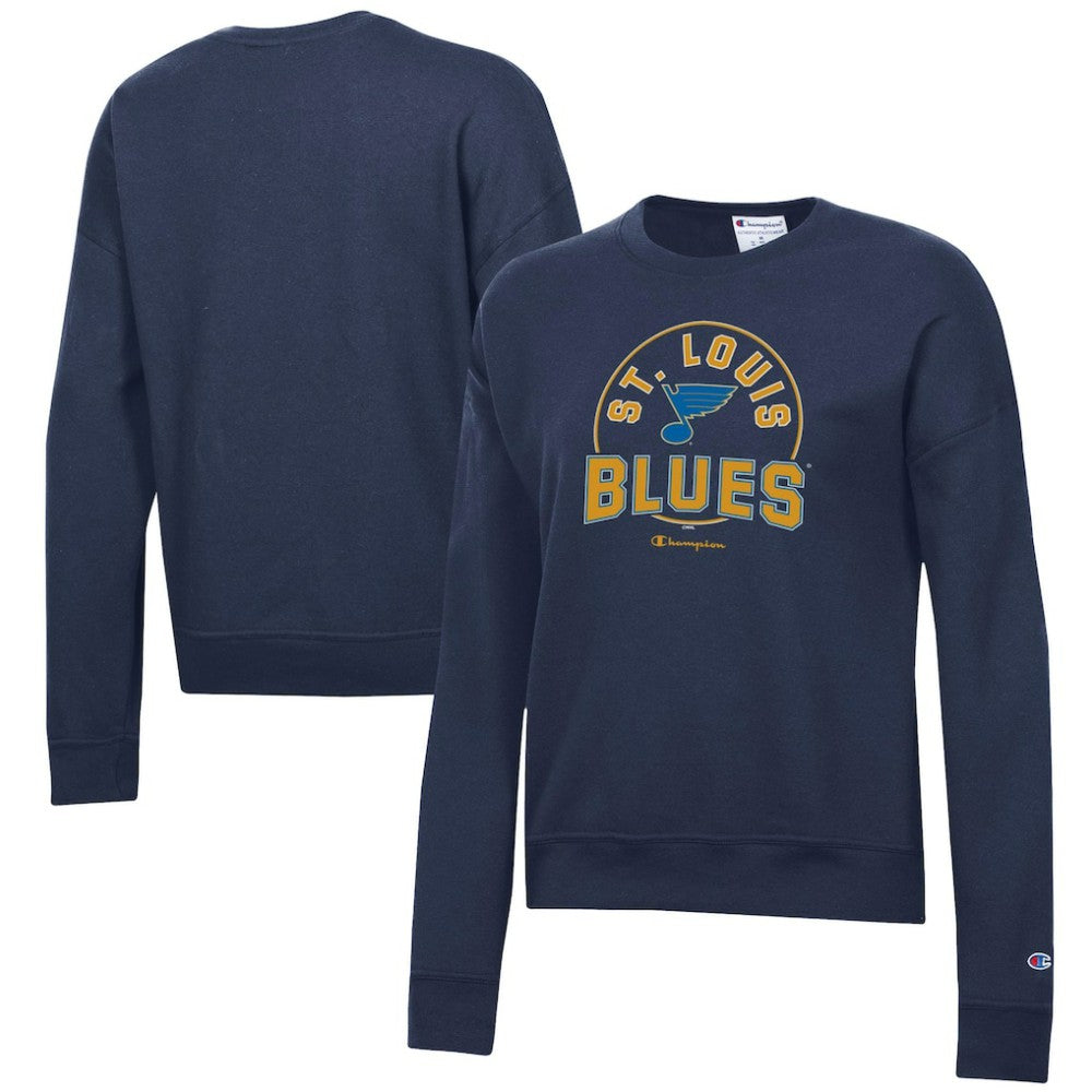 St. Louis Blues Champion Women's Powerblend Pullover Sweatshirt Navy