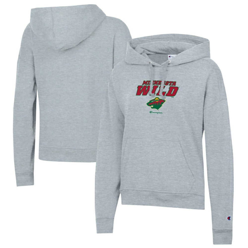 Minnesota Wild Champion Women's Powerblend Fleece Pullover Hoodie Gray