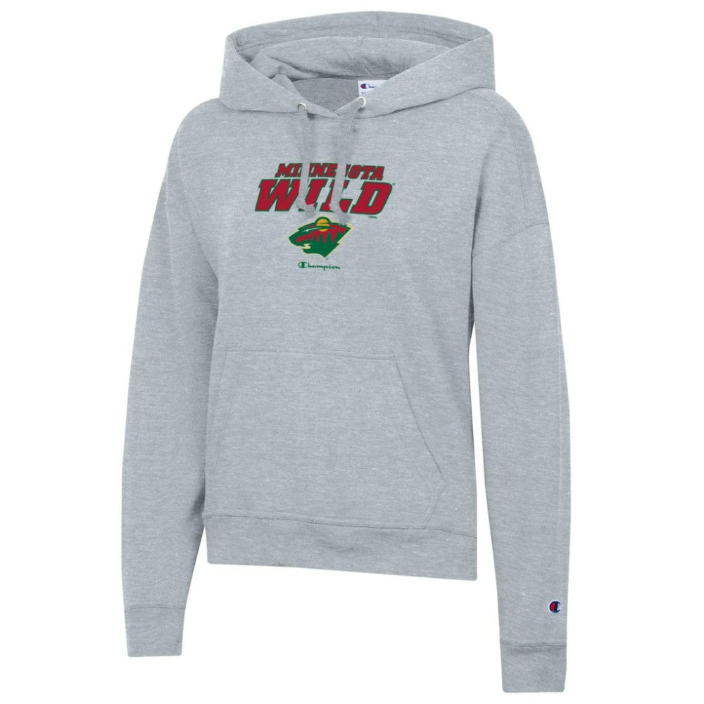 Minnesota Wild Champion Women's Powerblend Fleece Pullover Hoodie Gray