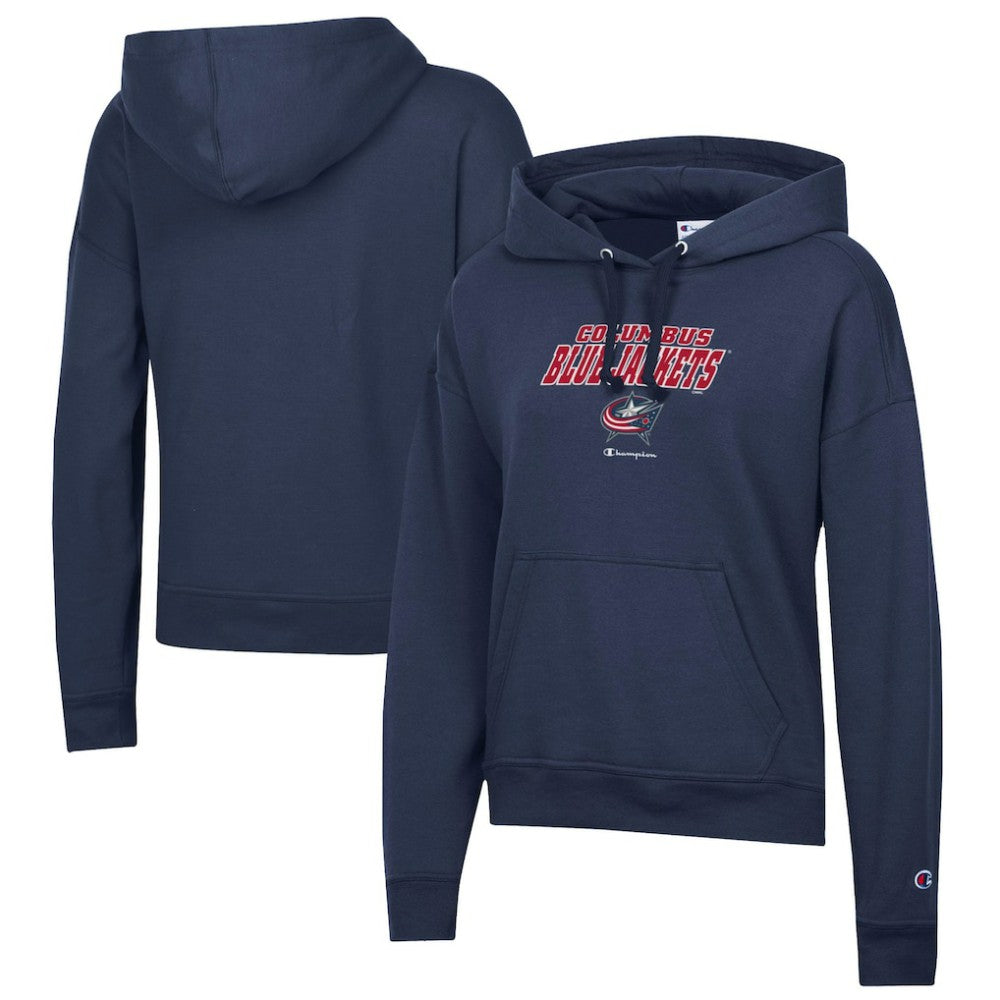 Columbus Blue Jackets Champion Women's Powerblend Fleece Pullover Hoodie Navy